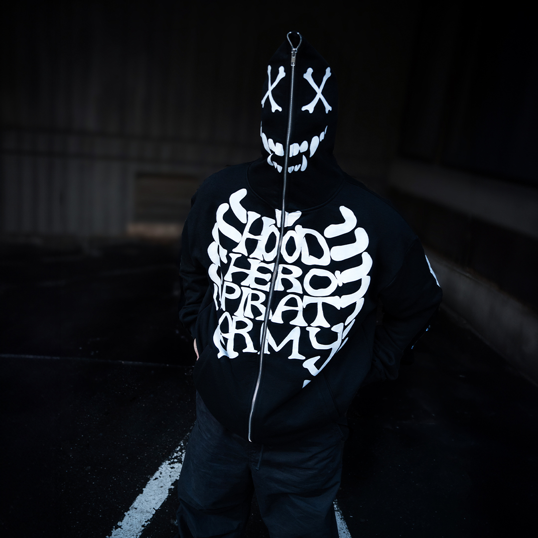 Hoodie Skeleton - Black